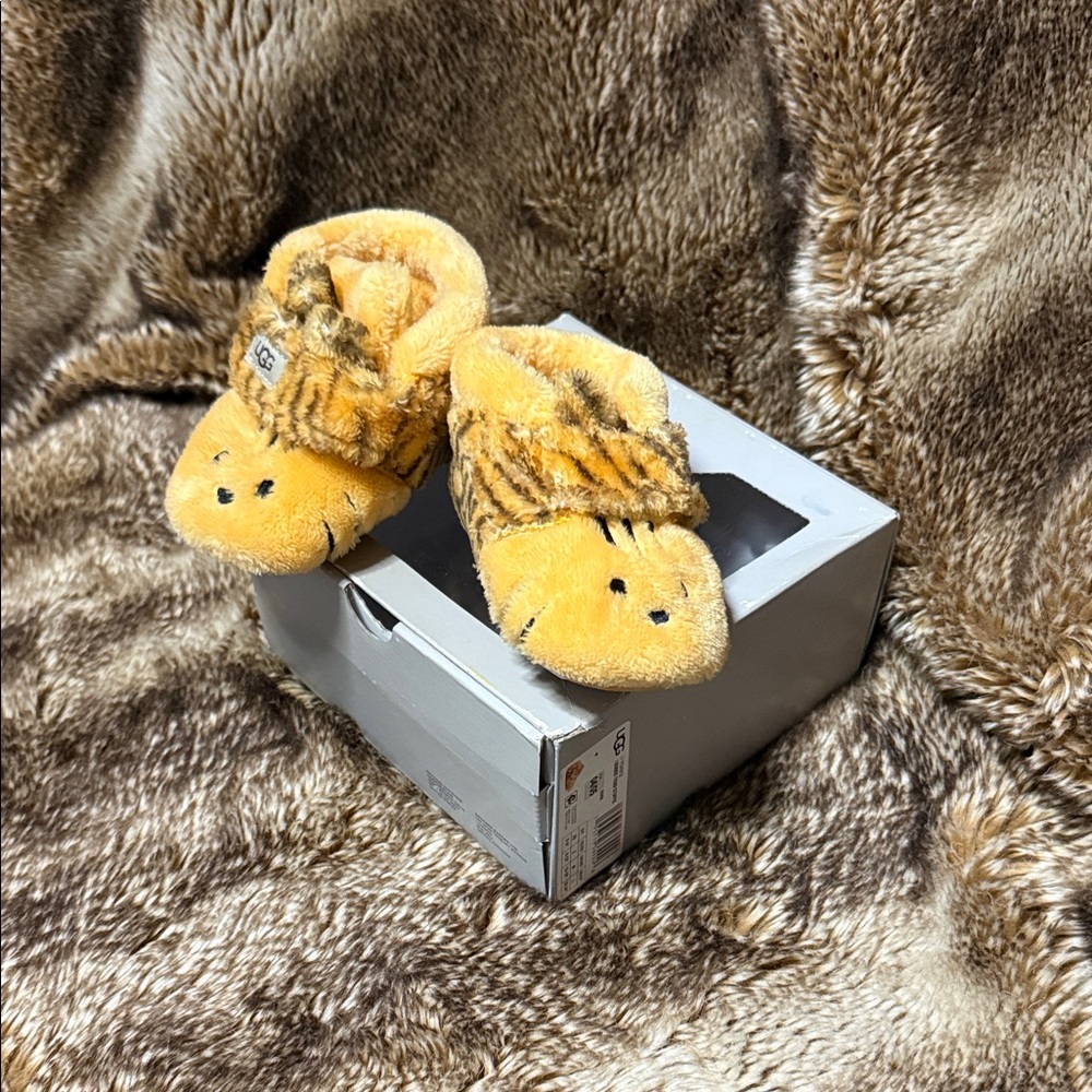 UGG Tan Baby Slippers with Animal Design